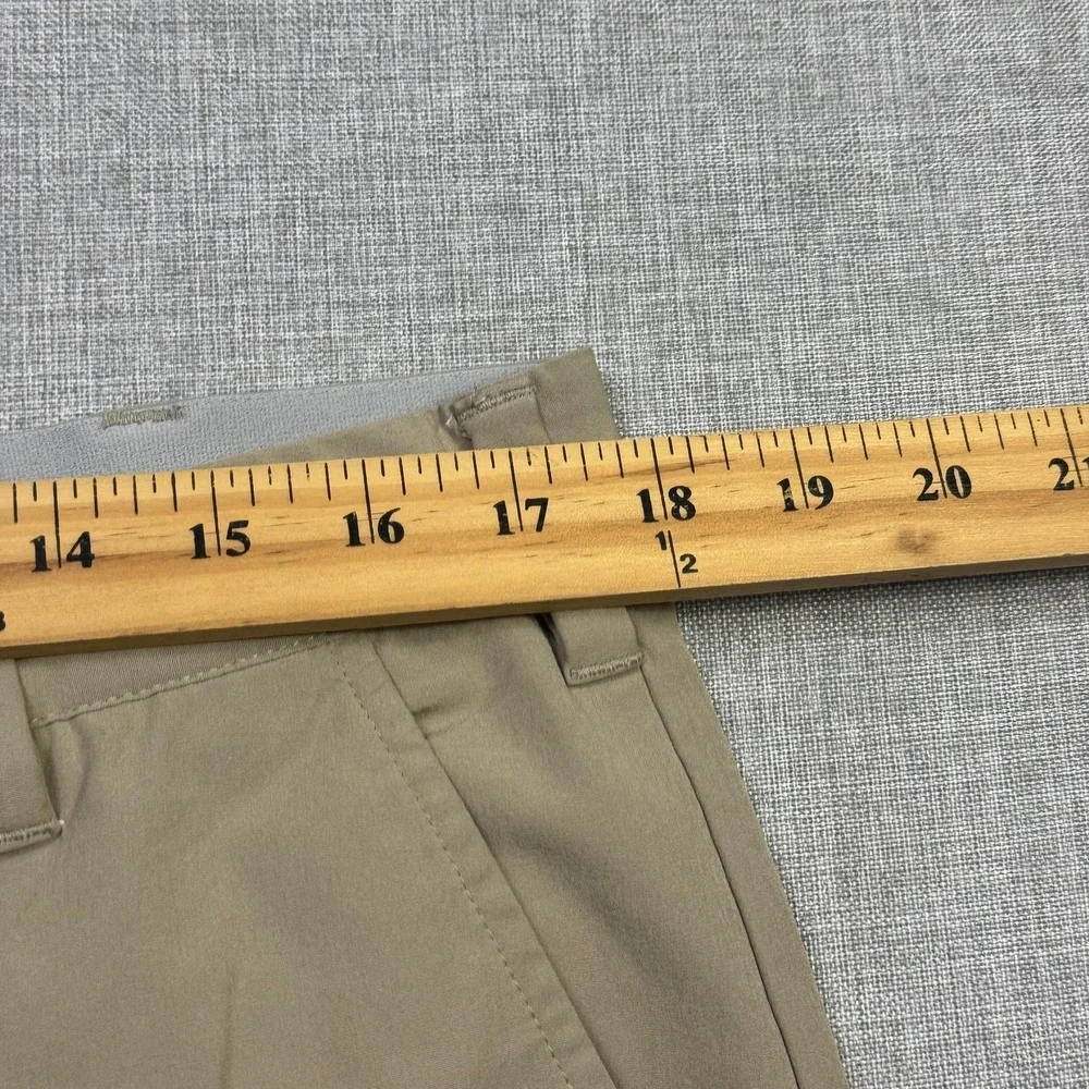 Adidas Golf Chino Pants Mens 36x28 Beige Microfiber Stretch Pockets Flat Front
